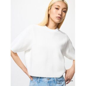 Uniqlo Washable Milano Ribbed Sweater | Short Sleeve