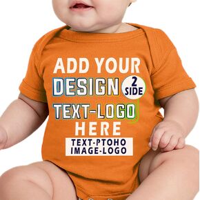 NACRE APPAREL Custom Baby Bodysuits Add Your Own Design Photo Image Text Personalized Infant Bodysuit