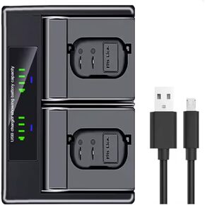 USB Dual Travel Charger for Leica BP-SCL6 Batteries - Compatible with Leica Q3 SL3 Q3 43 Camera BP-SCL6 Charger Battery