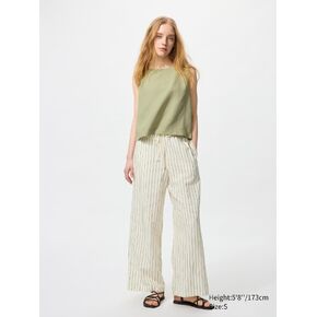 Uniqlo Linen Blend Easy Pants | Striped