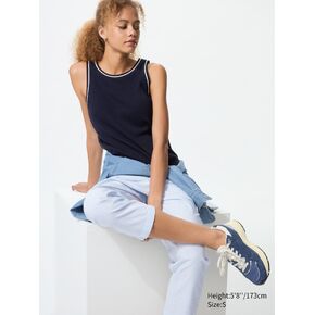 Uniqlo Cotton Relaxed Ankle Pants | Striped