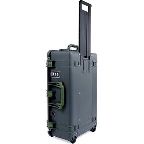 Pelican 1595 Case by ColorCase - Charcoal - Large Sized Waterproof Case (Case Only) - Black Handles & Latches