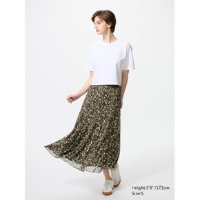 Uniqlo Chiffon Tiered Skirt | Printed