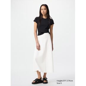 Uniqlo Washable Milano Ribbed Flare Skirt