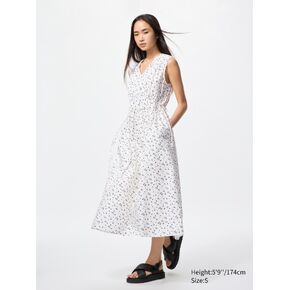 Uniqlo Cotton Gathered Dress | Printed