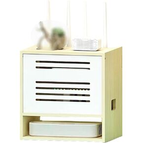 WiFi Router Storage Box,Router Shelf Wall Mount, Flip Lid WiFi Storage Shelf WiFi Multi-Layer Management Shelf for Home Office Router Storage Organizer Cabinet(C)