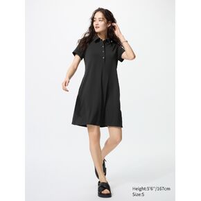 Uniqlo Crepe Jersey Mini Polo Dress