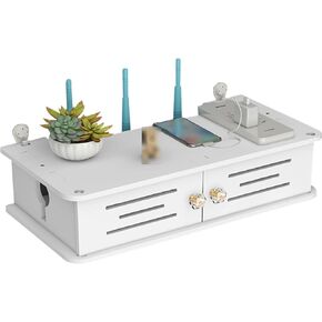 WiFi Router Storage Box,Router Shelf Wall Mount, Punch-Free DIY TV Wall Finishing Set-top Box Hanging Shelf partition Router Shelf