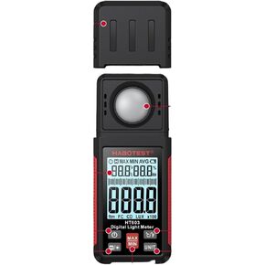 LIAMOS HT603 LUX LIGHT METER DIGIRMINANCE MERLUMINANCE METERMENT LENTHELD REGANT مع تشغيل ما يصل إلى 200000 لوكسميتر لوكسميتر ، اختبار دقيق