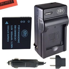 DMW-BCK7, DMW-BCK7e Battery And Battery Charger for Panasonic Lumix DMC-FH25, DMC-FH27, DMC-FP5, DMC-FP7, DMC-FS16, DMC-FS18, DMC-FS22, DMC-FS35, DMC-FS37, DMC-S1, DMC-S2, DMC-S3, DMC-SZ1, DMC-SZ5, DMC-SZ7, DMC-TS20, DMC-TS25, DMC-TS30 Digital Camera + Mo