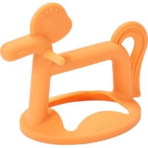 مجموعة هدايا معصم Teether مجموعة سيليكون 100 ٪ ، من النوع الذي يمكن ارتداؤه طفل مضغ لعبة الطفل من أجل حديثي الولادة لعب ألعاب السيليكون السيليكون لوزن للرضع والطفل (نوع ستار كورال بيج ، صفراء المهر)