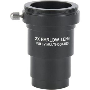 AYNEFY Barlow Lens, 1.25 inch, Multi Coated Metal, with Thread Interface for Telescope Eyepieces