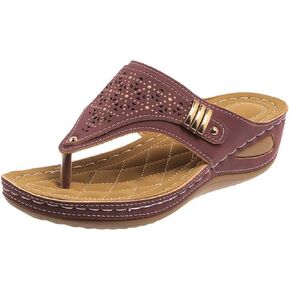Orthopedic Sandals for Women, Non Slip Flip Flops, Arch Support Wedge Flip Flops, Womens Summer Dressy Comfortable Sandals, Elegant Casual Beach Slippers