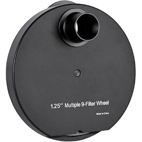 Astronomical Accessories 9-Piece 1.25 Inch Manual Filter Wheel for Astronomy Telescope - for Deep Space and Planetary Observation