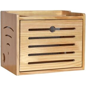 Router Storage Box Solid Wood Power Cord Storage Box Wireless WiFi Light cat Set-top Box Shelf Cord Box Storage