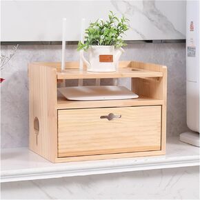 Wooden Router Storage Box Multi-Function Large Storage Wires Keeper Holder to Hide Wires & Power Strips Cord Box Storage