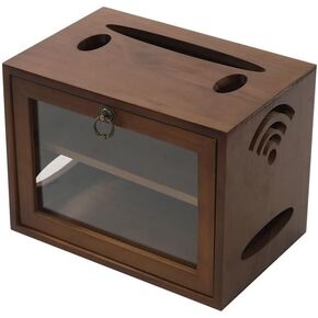 Desktop Solid Wood WiFi Router Storage Box Set-top Box Storage Shelves Large Board Box Cord Box Storage