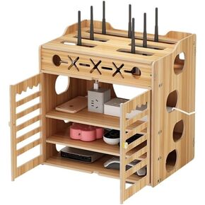 Multifunctional Router Storage Box Wooden WiFi Box Rack Does not Block The Signal Router Light cat Placement Rack Cord Organizer Box Storage