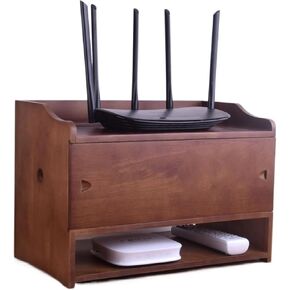 Solid Wood Wireless WiFi Router cat Box Set-top Box Shelf Desktop Cover Box Storage Box Cord Box Storage