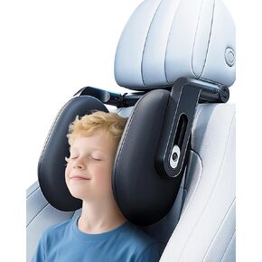 Car Headrest Pillow, 2025 Upgrade 360° Rotating Travel Headrest, 3-Point Linkage Adjustable, Thickened Breathable Memory Foam Headrest, Travel Car Sleeping Pillow for Kids, Adults
