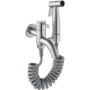 Stainless Steel Bidet Set, Mop Pool Faucet, Handheld Bidet Faucet Toilet Shattaf Sprayer with 1.5m PVC Shower Hose & Base,Style a(Style B)