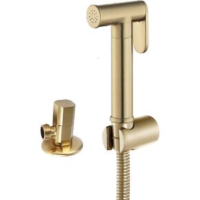 Bidet Sprayer for Toilet, Handheld Cloth Diaper Sprayer, Bathroom Jet Sprayer Kit Spray Attachment with Hose and Shower Angle Valve,Titanium Gold(Black)