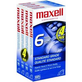 Maxell Std-T-120 4 Pack VHS Tapes 3 pack