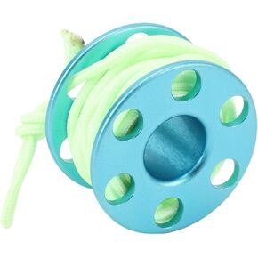 Mini Aluminum Pendant Diving Spool, Glow in The Dark Nylon Cord, Corrosions, Lightweight, for Divers and Underwater Enthusiasts