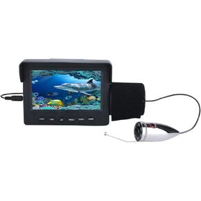Fish Finder 15M/30M 1000TVL Underwater Fishing Video Camera Kit with 6 White LED Lights & 4.3" Color Monitor, Waterproof(15M)