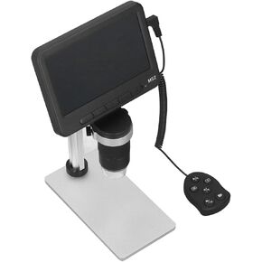 VINGVO Digital Microscope, 5in LCD Display, 500X-1000X Magnification, LED Light, Portable with Stand