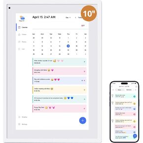 10.1" Digital Calendar Chore Chart – 1080P Full HD Interactive Touchscreen, Smart Family Planner, Hearth Display Digital Wall & Desk Mountable for Seamless Scheduling