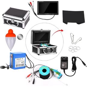 Underwater Fishing Camera 7" LCD, 1000TVL Waterproof, 12PCS IR Infrared LED, 4500mAH/6400mAH Battery, 15m/30m Cable, DVR with 16GB SD Card