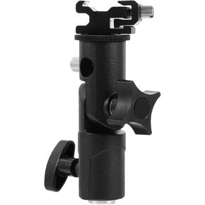 Photography Flash Stand Umbrella Bracket E-Type Flash Lamp Holder 1/4 3/8 Socket 180° Vertical 360° Horizontal Adjustment