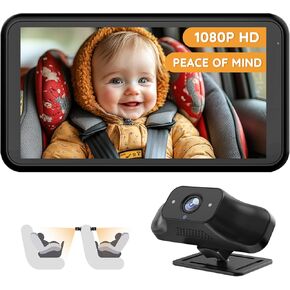 BC1 Baby Car Camera, 4.5" 1080P Easy Setup Backseat Camera with Flexible 360 Rotation, 3X Zoom Clear Picture Rear Facing Car Seat Baby & Pet Monitor