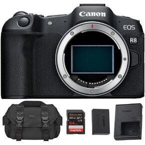 Canon EOS R8 Mirrorless Camera Body with 64GB Memory Card + Camera Bag