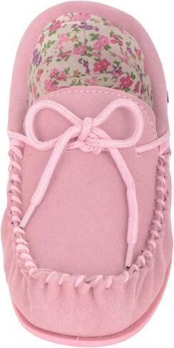 SNUGRUGS Grace Womens Suede Moccasins with Floral Cotton Inner and Rubber Sole in Saudi Arabia