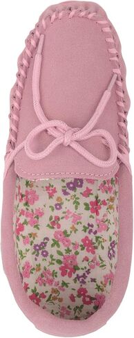 SNUGRUGS Grace Womens Suede Moccasins with Floral Cotton Inner and Rubber Sole in Saudi Arabia