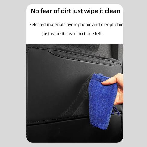 Car Rear Seat Kick Mats for Tesla Model X Waterproof Easy to Clean Durable Material Non-Slip Pet Friendly,Black in Saudi Arabia