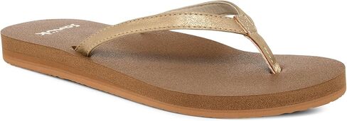 Sanuk Yoga Joy II Shimmer | الوجه يتخبط للنساء | صندل اليوغا للنساء | صندل الشاطئ النسائي | ذاكرة الرغوة سرير القدم in Kuwait