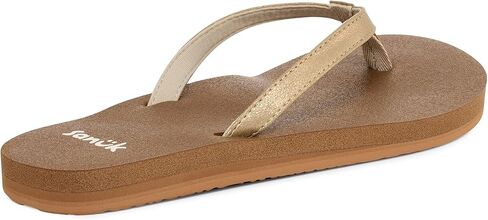 Sanuk Yoga Joy II Shimmer | الوجه يتخبط للنساء | صندل اليوغا للنساء | صندل الشاطئ النسائي | ذاكرة الرغوة سرير القدم in Kuwait
