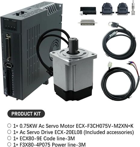 750W Ac Servo Motor Kit 2.4N 220V 3000rpm with 17bit Absolute Encoder Supports +ECX-20EL08 Driver for Computerized Numerical Control Engraver(750W 220V with Brake) in Saudi Arabia