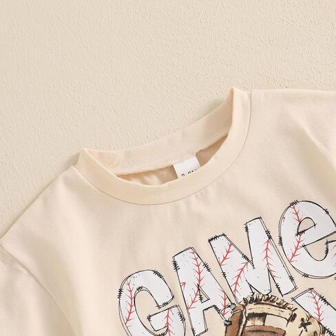 Baby Boys Girls Baseball Outfit Short Sleeve Game Day Print Oversized Bubble Romper Bodysuit One Piece Summer Clothes in Kuwait