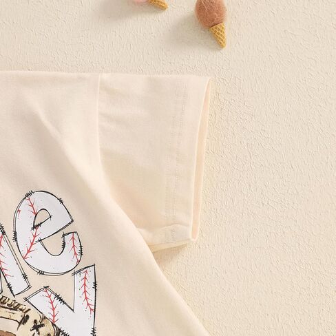 Baby Boys Girls Baseball Outfit Short Sleeve Game Day Print Oversized Bubble Romper Bodysuit One Piece Summer Clothes in Kuwait