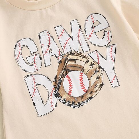 Baby Boys Girls Baseball Outfit Short Sleeve Game Day Print Oversized Bubble Romper Bodysuit One Piece Summer Clothes in Kuwait