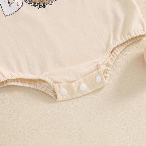 Baby Boys Girls Baseball Outfit Short Sleeve Game Day Print Oversized Bubble Romper Bodysuit One Piece Summer Clothes in Kuwait