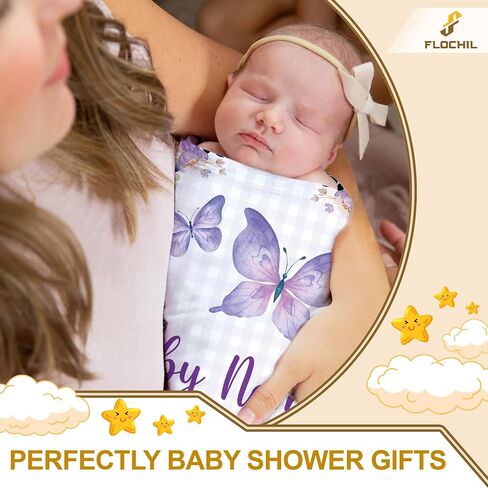 FLOCHIL Personalized Baby Blankets, Custom Baby Blanket - Baby Blanket with Name for Girls, Best Gift for Baby, Newborn Floral Plush Fleece (30x40) in Saudi Arabia