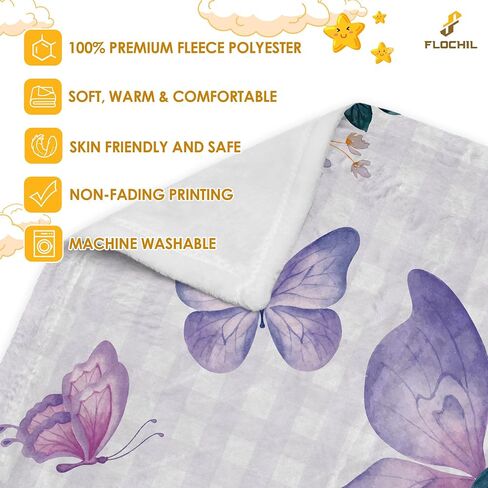 FLOCHIL Personalized Baby Blankets, Custom Baby Blanket - Baby Blanket with Name for Girls, Best Gift for Baby, Newborn Floral Plush Fleece (30x40) in Saudi Arabia
