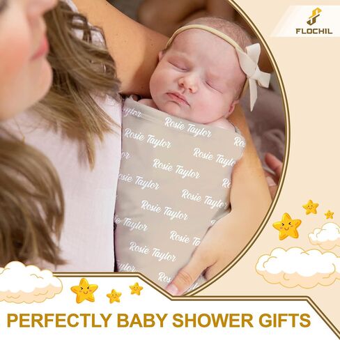 FLOCHIL Personalized Baby Blankets, Custom Baby Blanket - Baby Blanket with Name for Girls, Best Gift for Baby, Newborn Floral Plush Fleece (30x40) in Saudi Arabia