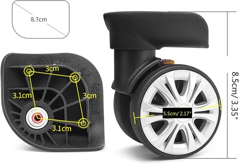 1PAIR LUGGAGE WEELS FIRCASE ROLDWARD HARWWARE ARNERSING 360 درجة سبينر العجلات الثقيلة in Kuwait