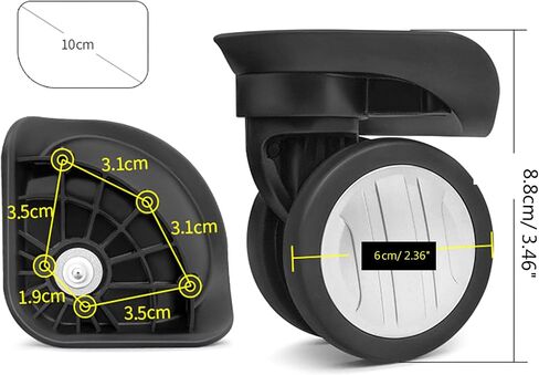 1Pair Luggage Wheels Suitcase Replacement Wheel Roller Hardware Repairing 360 Degree Spinner Caster Heavy Duty Wheel in Saudi Arabia